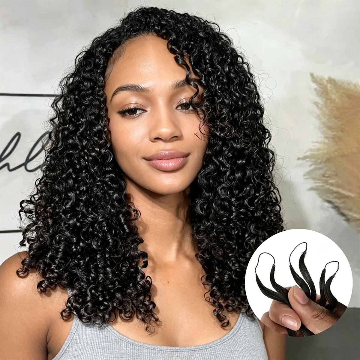 Vallbest Burmese Curly Crochet Hair Machine Made Feather Crochet Human Hair Extension