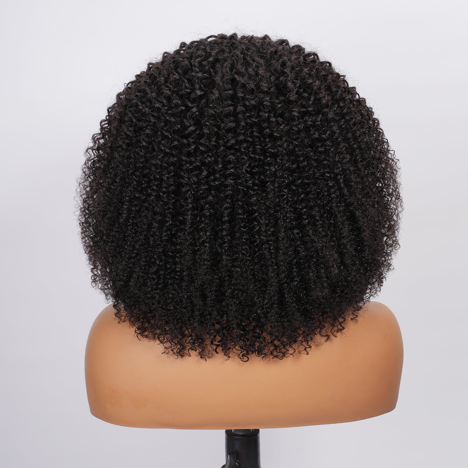 V Part Kinky Curly Wig Human Hair Glueless Wigs For Beginner
