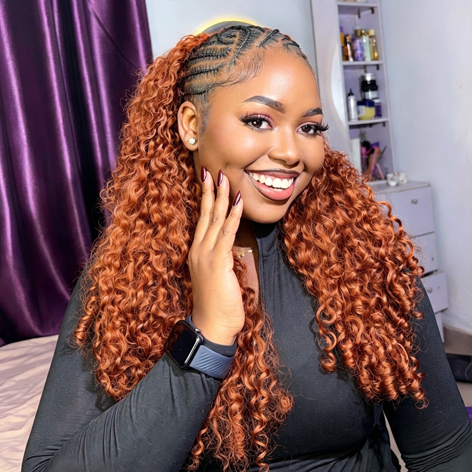 VALLBEST Ginger Burmese Curly Crochet Human Hair | Miracle Knots