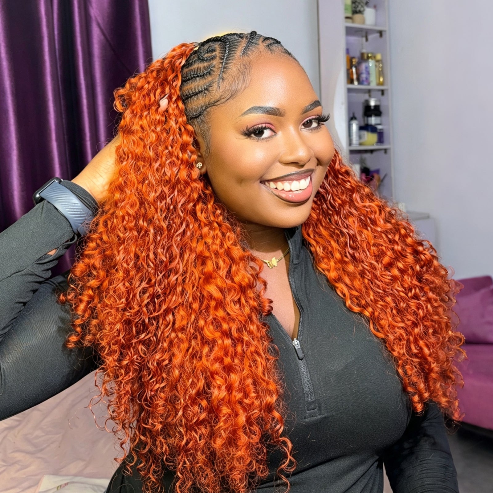 VALLBEST Ginger Burmese Curly Crochet Human Hair | Miracle Knots