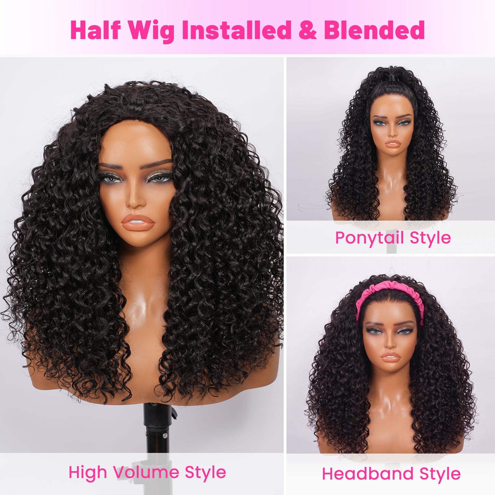 Vallbest Water Wave Half Wig Invisible Hairline Beginner Friendly