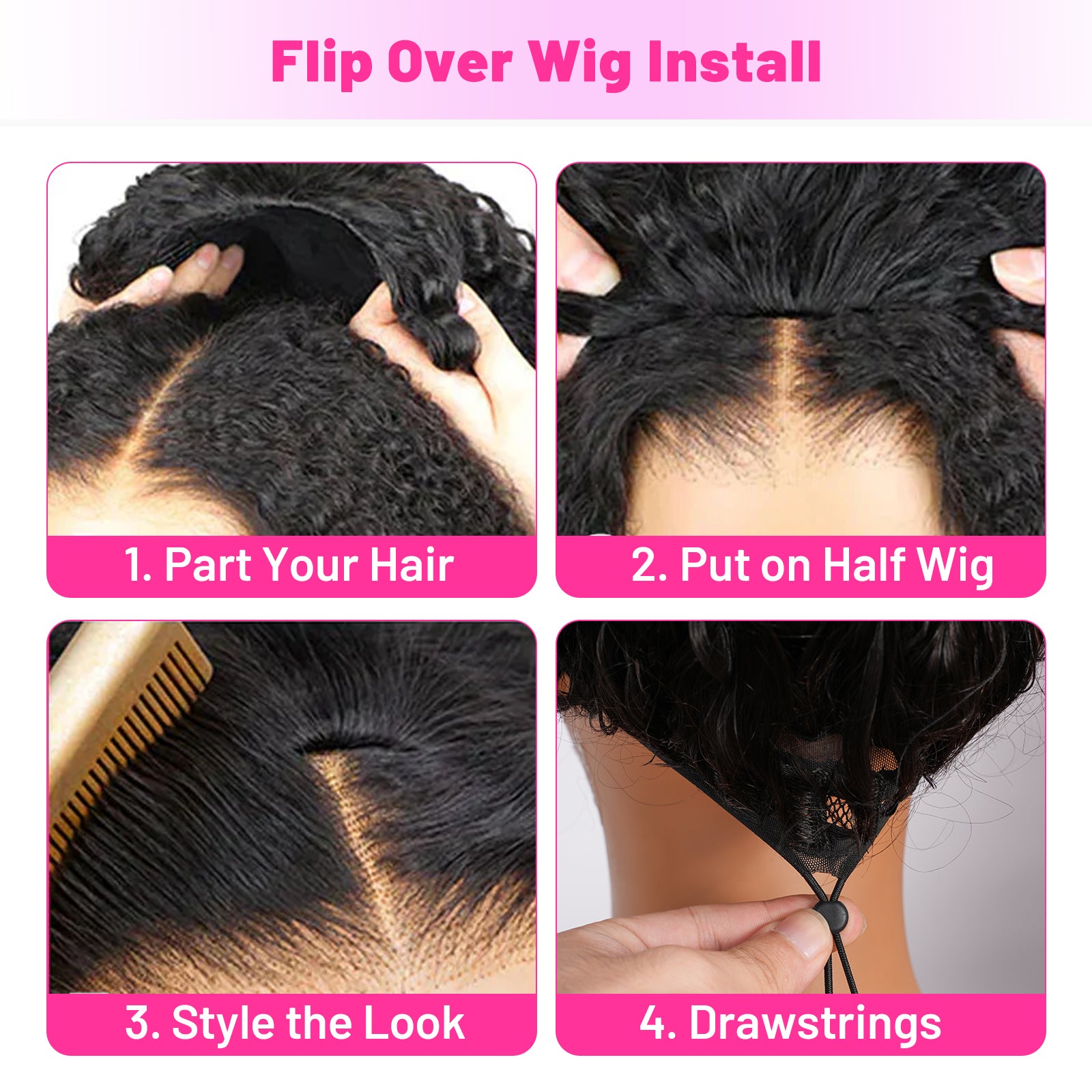 Vallbest Water Wave Half Wig Invisible Hairline Beginner Friendly