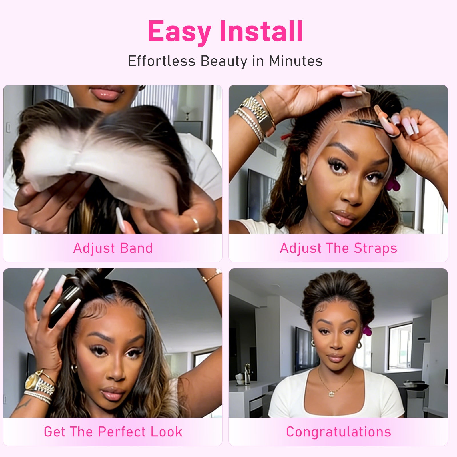 13x4 HD Lace Front Balayage Highlight Body Wave Human Hair Wig, Transparent Lace, Natural Hairline