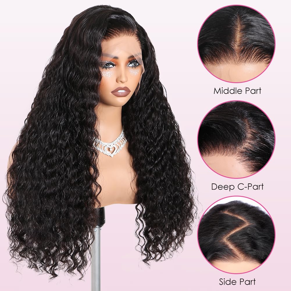 13x4 Water Wave Lace Front Wigs Human Hair