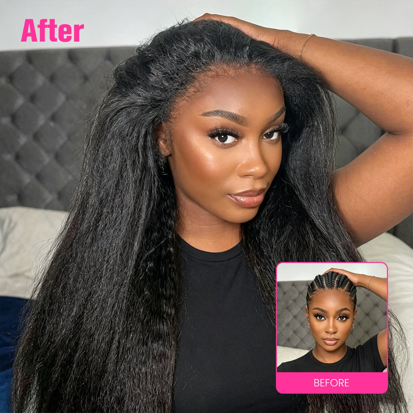 VALLBEST Kinky Straight Crochet Human Hair Extensions for Boho Braids