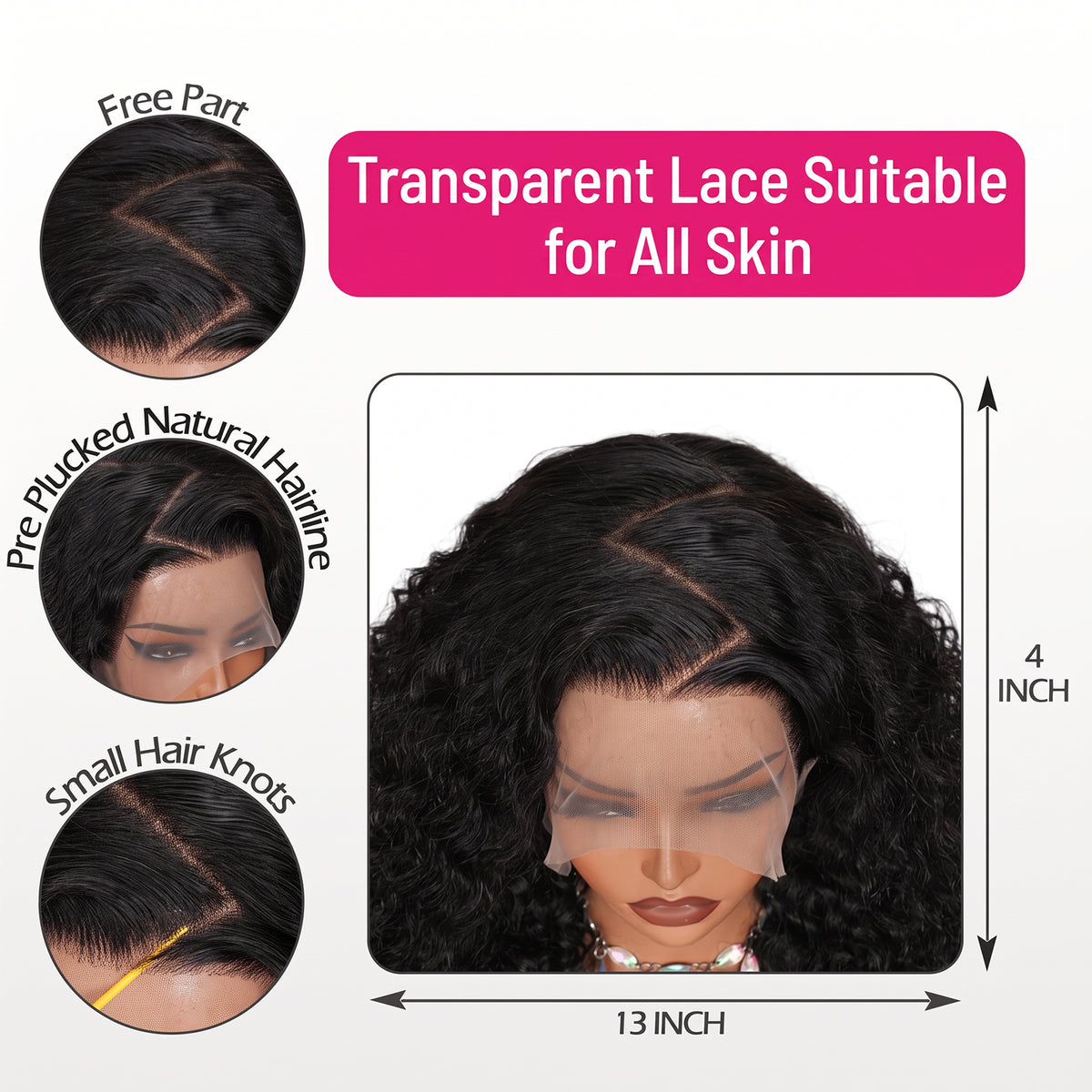Vallbest 13x4 Glueless Wig Jerry Curly With Drawstring Natural Black 100% Human Hair Wig