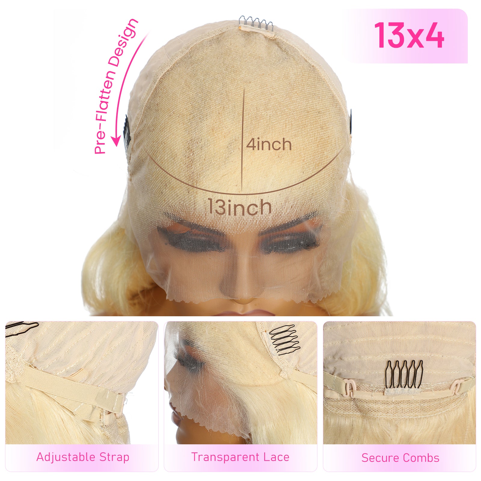 613 Blonde Body Wave Pull Go 13x4 HD Lace Front Wig Brazilian Human Hair