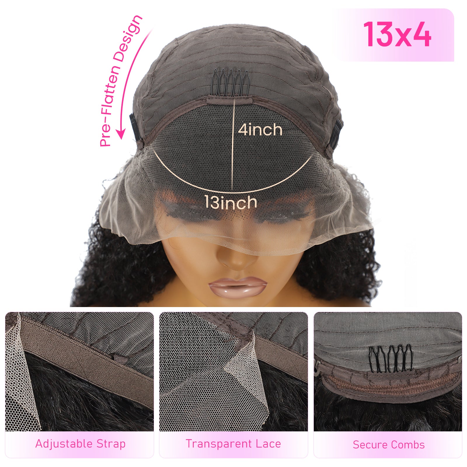 13x4 Water Wave Lace Front Wigs Human Hair