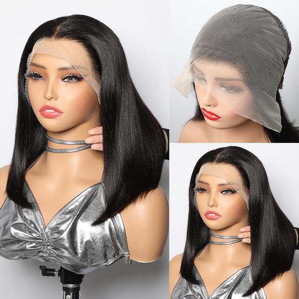 Silky Bob Ear-to-Ear Glueless 13x6 Frontal HD Lace Short Bob Wig