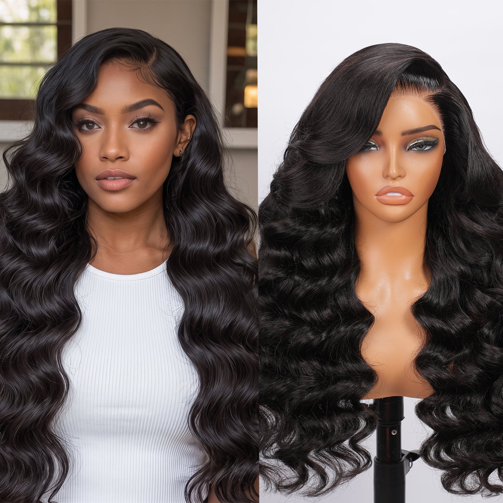 VALLBEST Loose Wave 13x6 HD Lace Glueless Wig – Pre-Plucked Hairline, Drawstring & Pre-Cut Lace