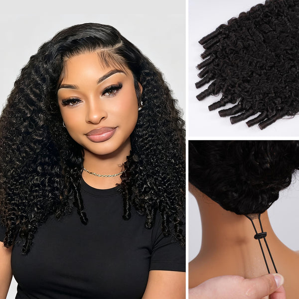 Vallbest 13x6 Glueless Wig Burmese Curly Natural Black With Drawstring 100% Human Hair Wig