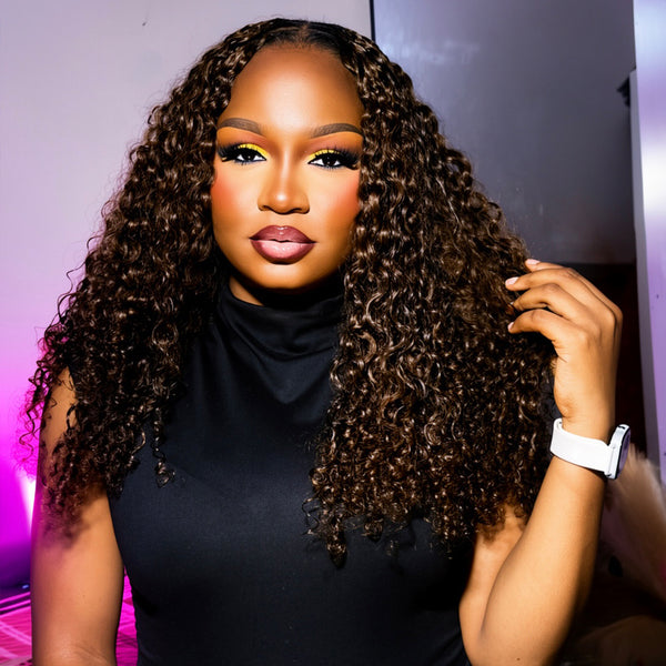 VALLBEST #4 Burmese Curly Crochet Human Hair Extensions for Boho Braids