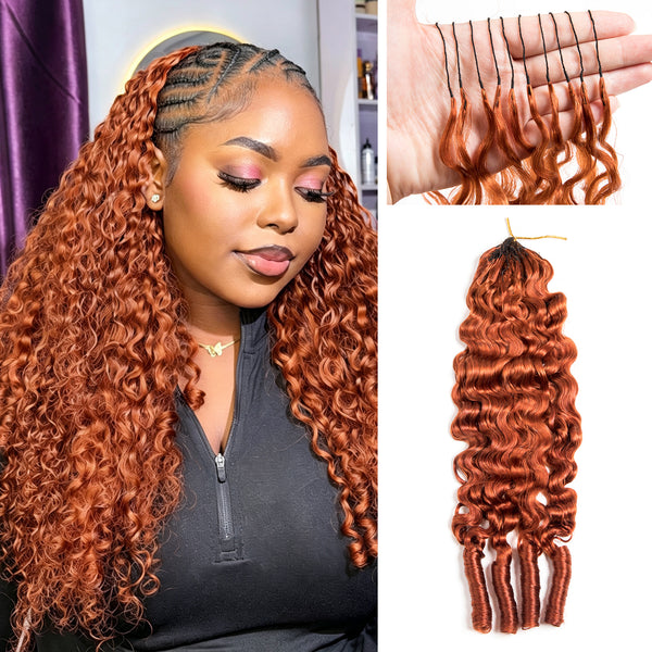 Vallbest Ginger Burmese Curly Crochet Human Hair – Premium Plush Texture for Miracle Knots
