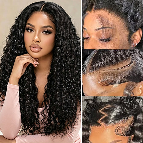 13x4 Water Wave Lace Front Wigs Human Hair