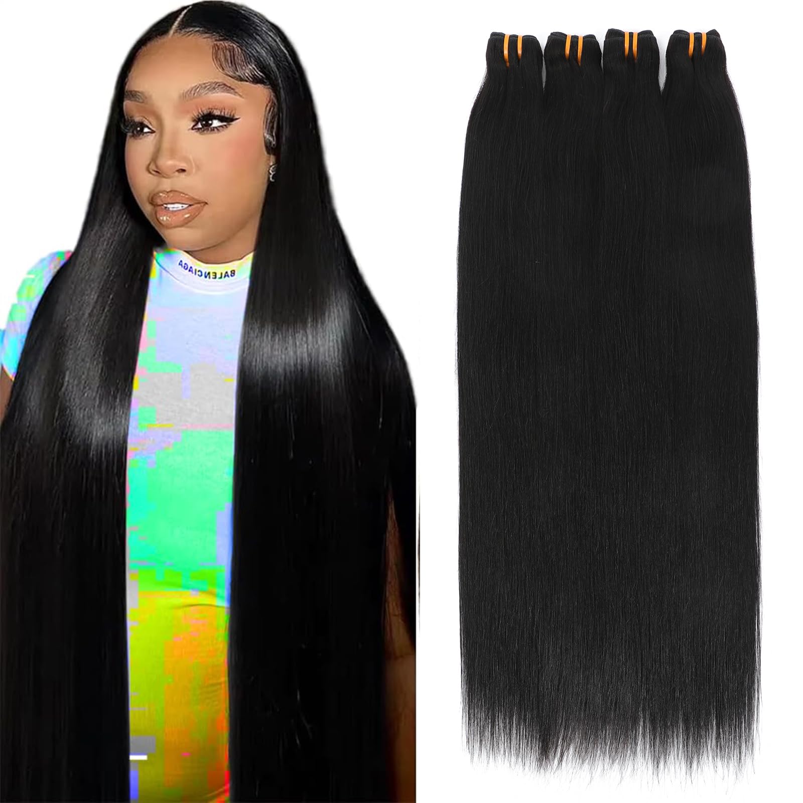 {16A 3Pcs}100% Unprocessed Straight Human Hair Quick Weave Hair