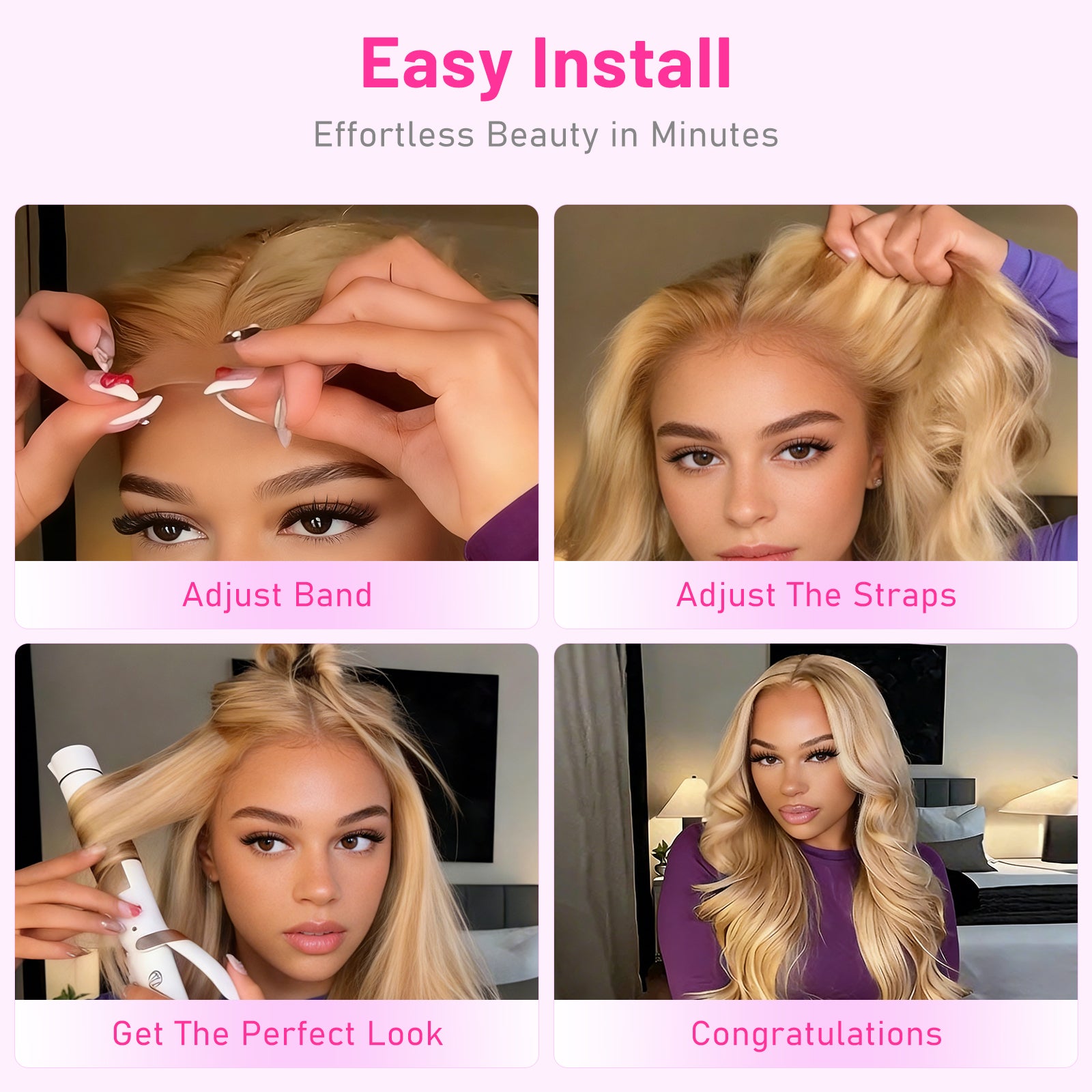 613 Blonde Body Wave Pull Go 13x4 HD Lace Front Wig Brazilian Human Hair