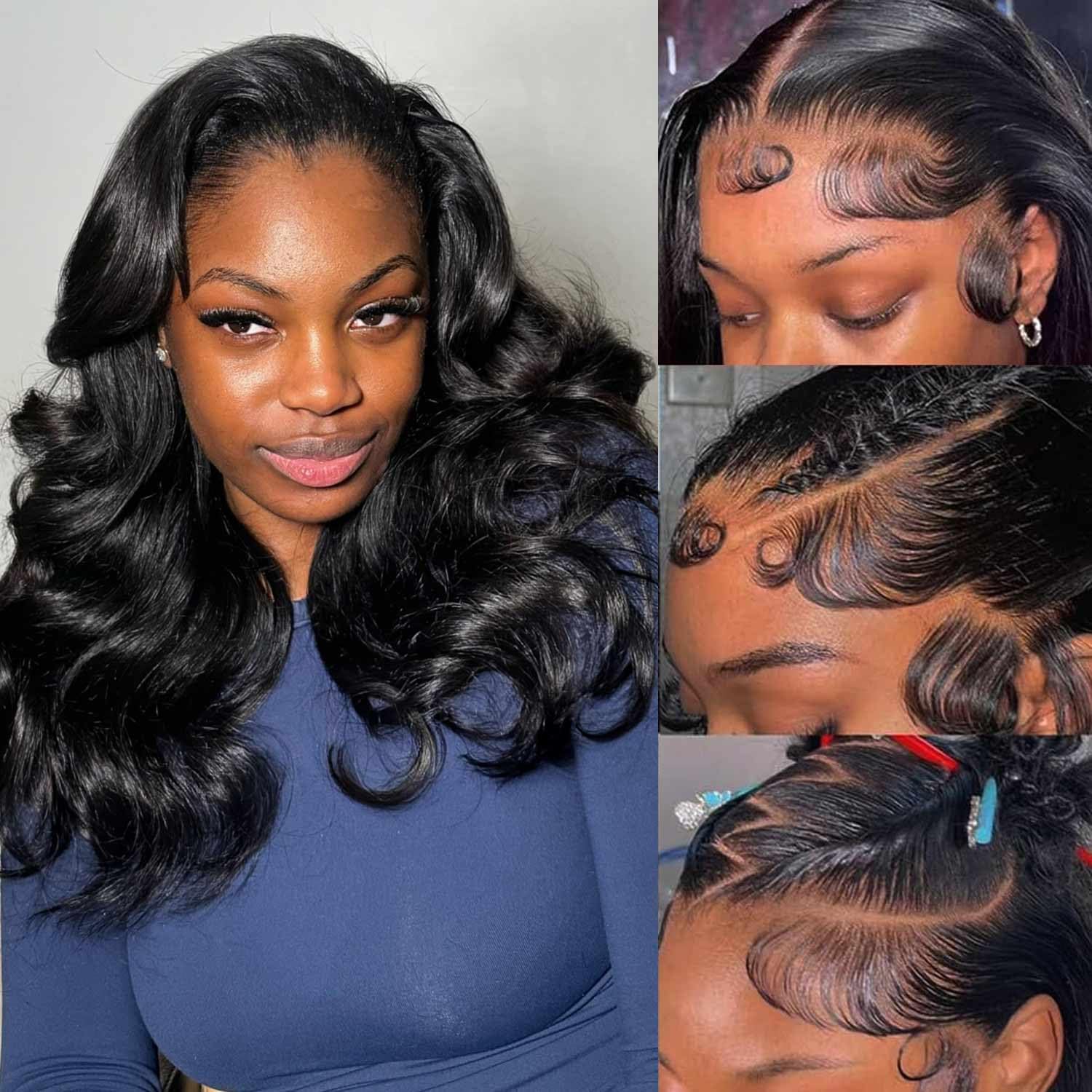 13x4 HD Lace Front Human Hair Bob Wig – Pre-Plucked Natural Hairline, Glueless Brazilian Human Hair, Body Wave