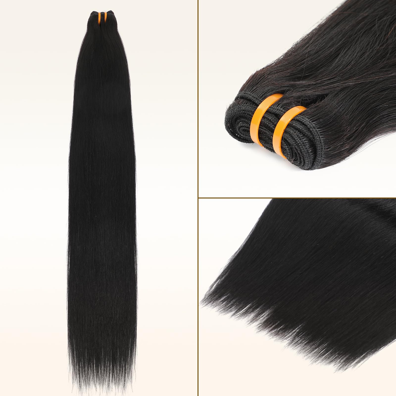 {16A 3Pcs}100% Unprocessed Straight Human Hair Quick Weave Hair