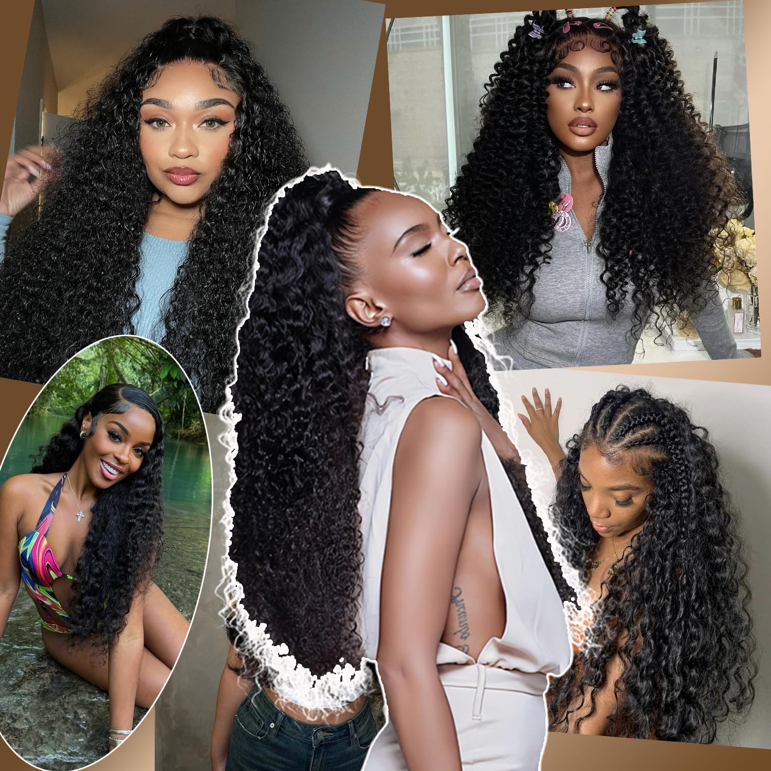 {12A 3Pcs} Jerry Curly 3 Bundles Human Hair Weft Natural Color Unprocessed Virgin Hair Weave