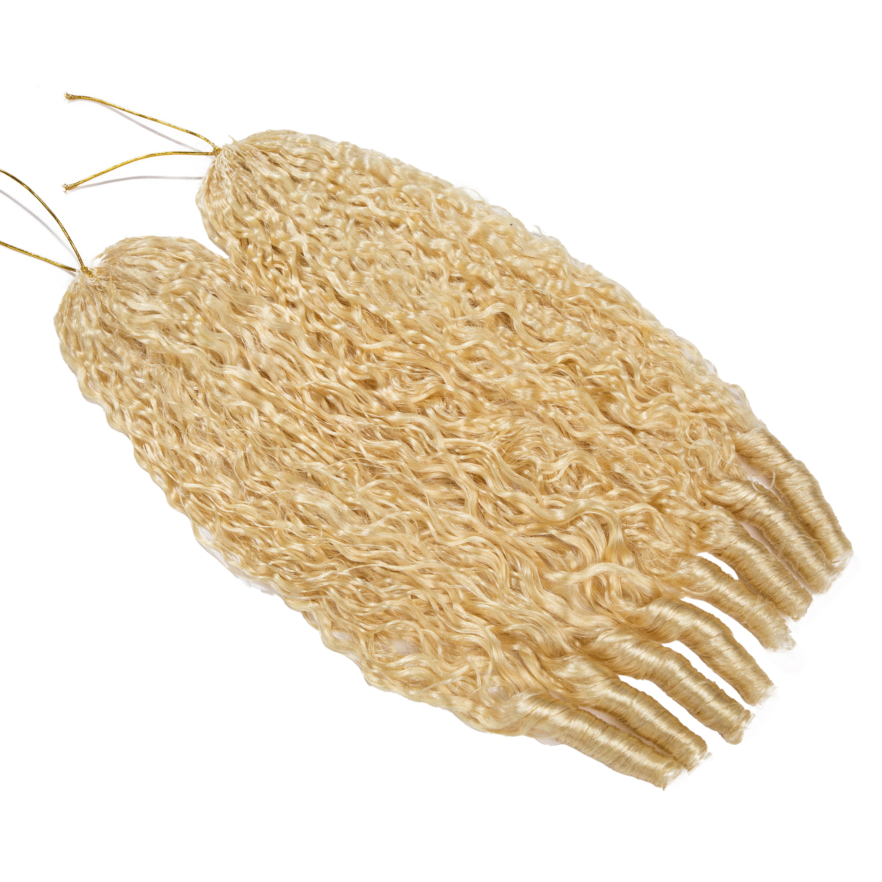 #613 Blonde Burmese Curly Crochet Human Hair Premium Plush Texture for Time-Saving Boho Braids