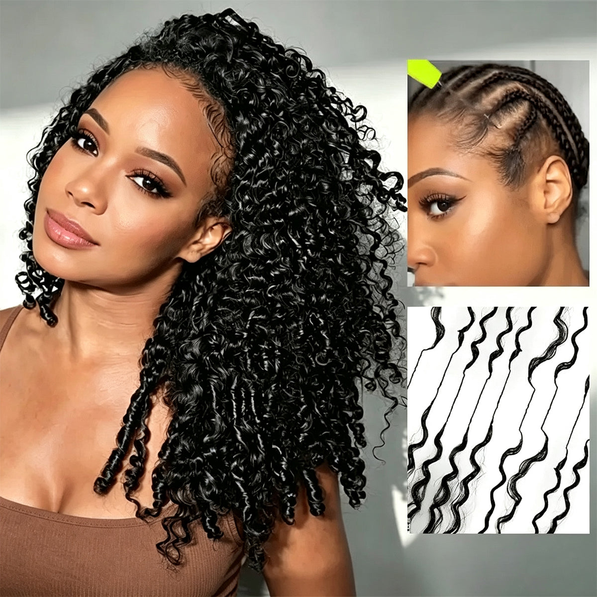 Vallbest Burmese Curly Crochet Hair Machine Made Feather Crochet Human Hair Extension