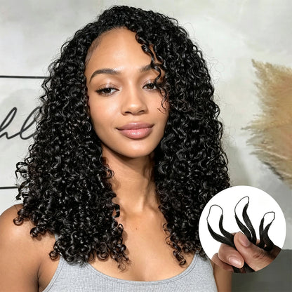 Vallbest Burmese Curly Crochet Hair Machine Made Feather Crochet Human Hair Extension