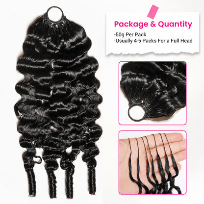 Vallbest Burmese Curly Crochet Hair Machine Made Feather Crochet Human Hair Extension