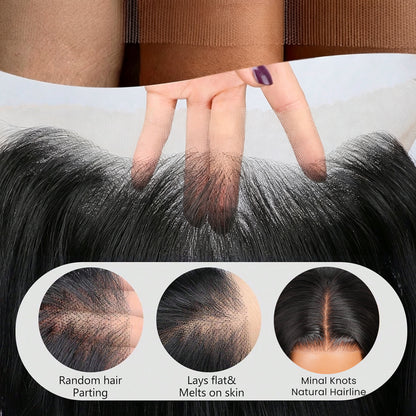 Vallbest Silky Straight Glueless Natural-Looking Human Hair Wig with Flexible Drawstring