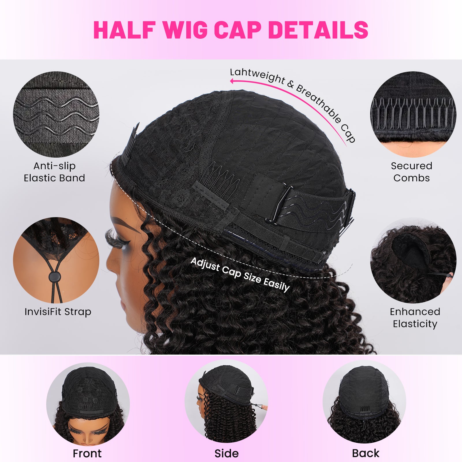 Vallbest Water Wave Half Wig Invisible Hairline Beginner Friendly