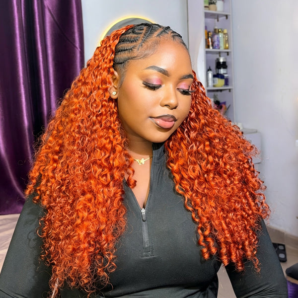 VALLBEST Ginger Burmese Curly Crochet Human Hair | Miracle Knots