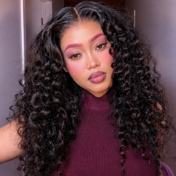VALLBEST Loose Wave 13x6 HD Lace With Drawstring Natural Black 100% Human Hair Wig