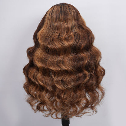 VALLBEST P4/27 Body Wave 13x4 HD Lace Glueless Wig – Pre-Plucked Hairline, Drawstring & Pre-Cut Lace