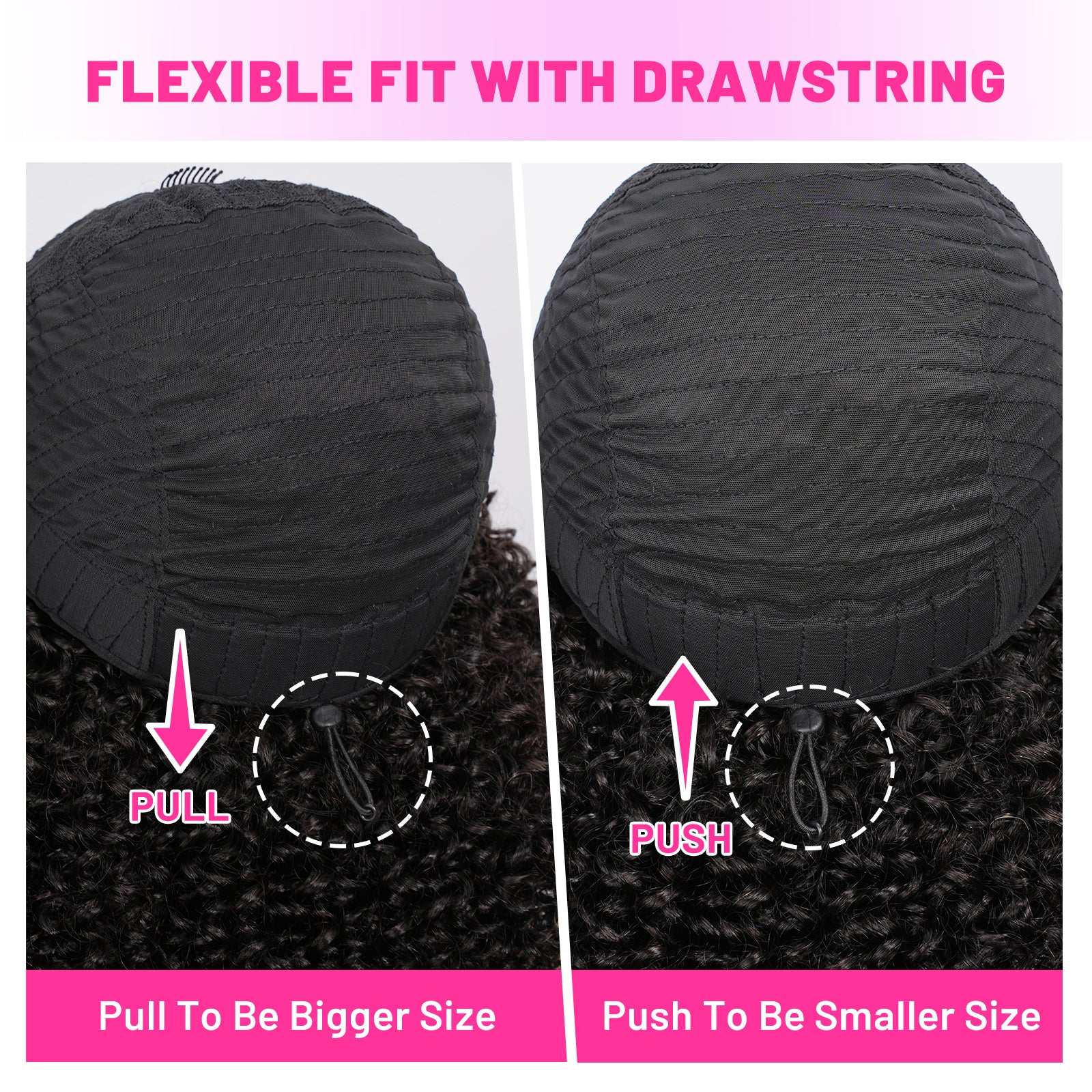 V Part Kinky Curly Wig Human Hair Glueless Wigs For Beginner
