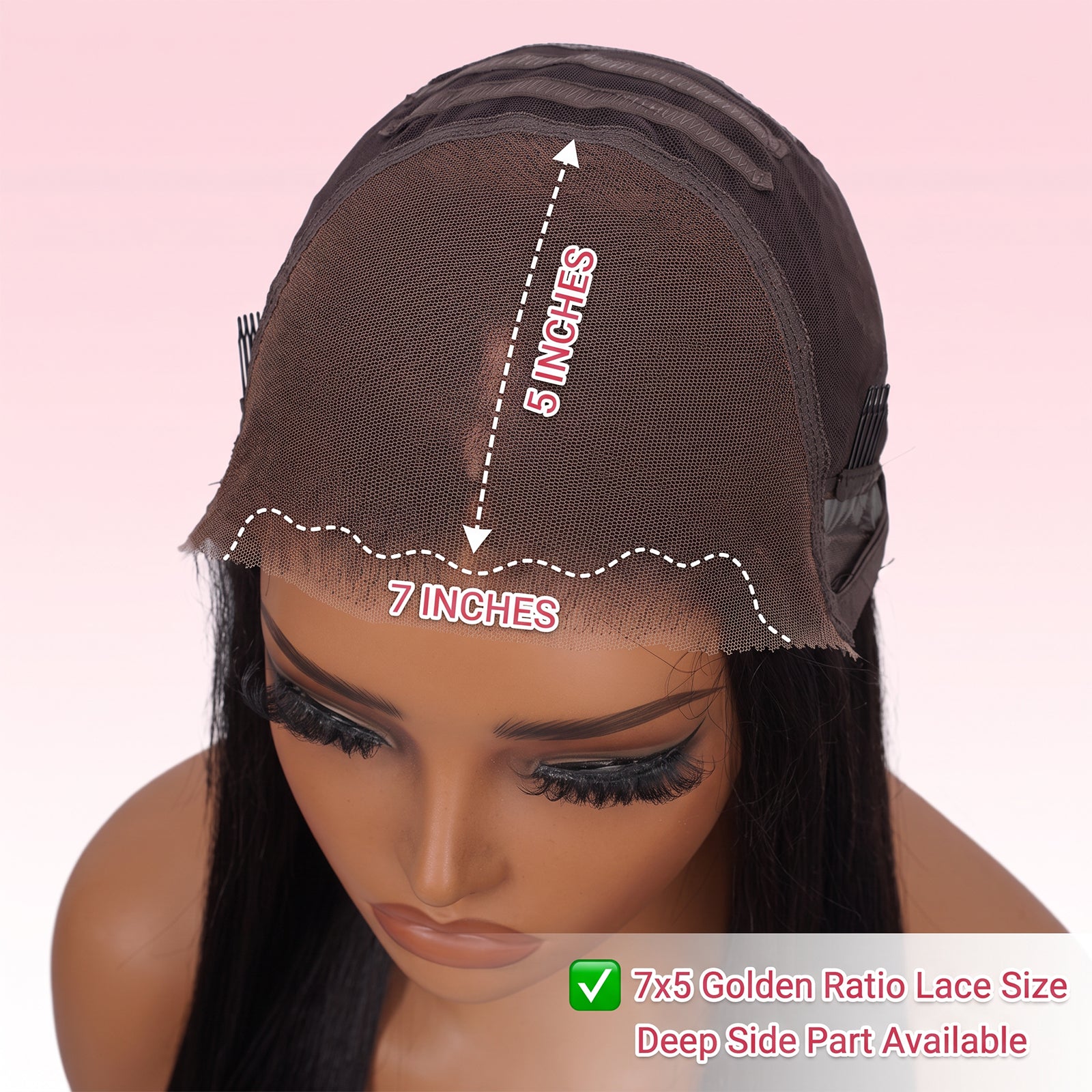 Vallbest Silky Straight Glueless Natural-Looking Human Hair Wig with Flexible Drawstring