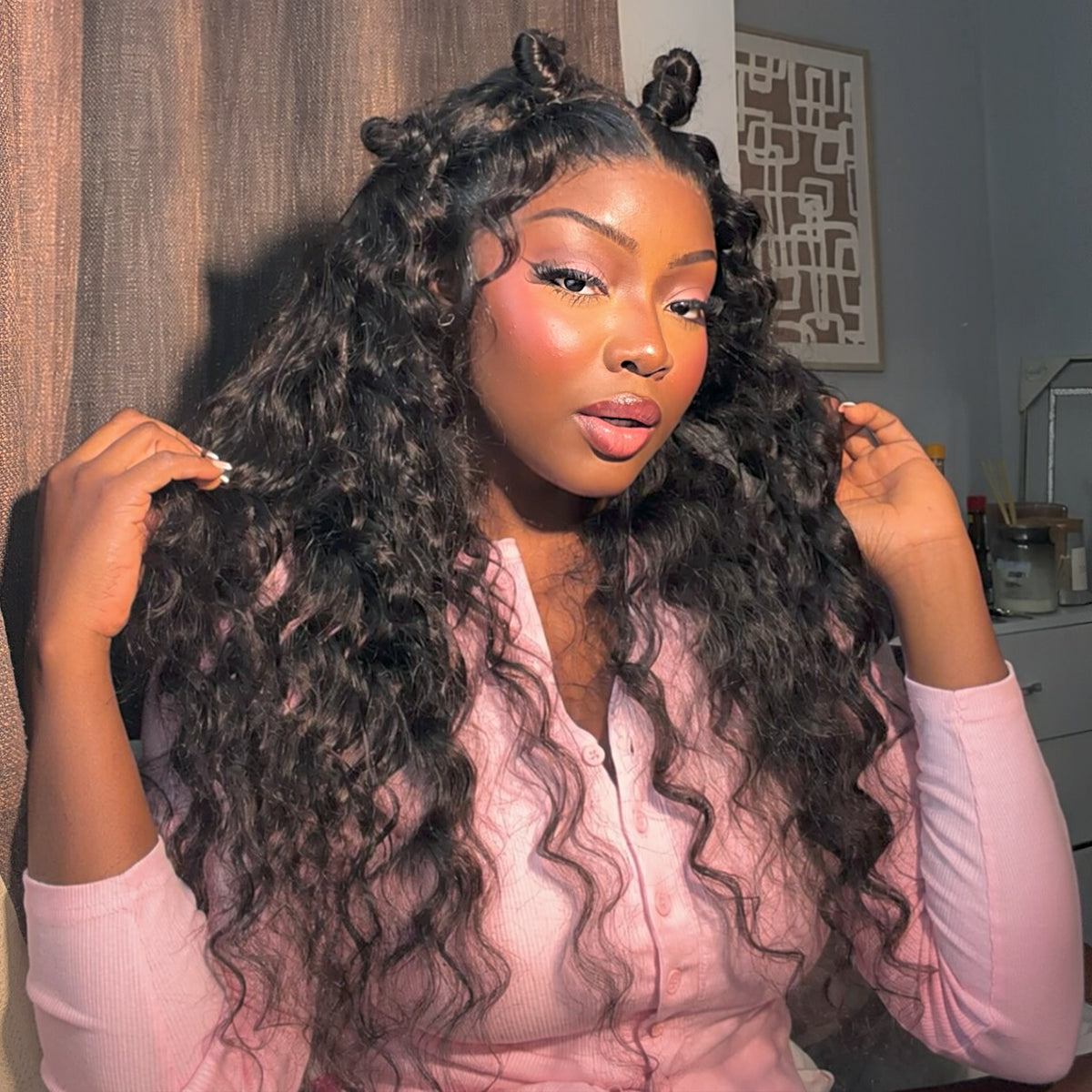 VALLBEST Loose Wave 13x6 HD Lace With Drawstring Natural Black 100% Human Hair Wig