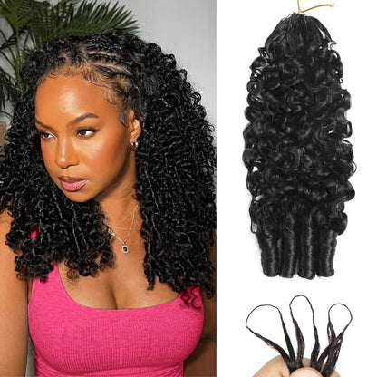 Burmese Curly Remy Human Hair Crochet Knotless Spiral Curl Natural Black