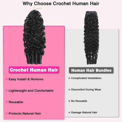 Burmese Curly Remy Human Hair Crochet Knotless Spiral Curl Natural Black