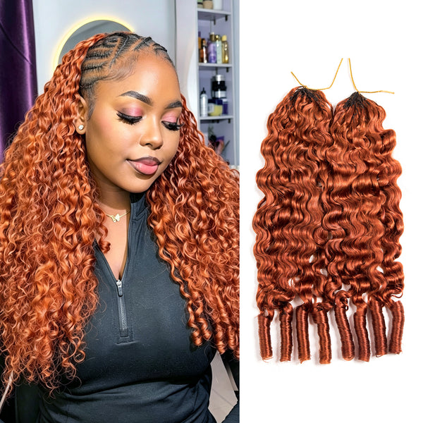 VALLBEST Ginger Burmese Curly Crochet Human Hair | Miracle Knots