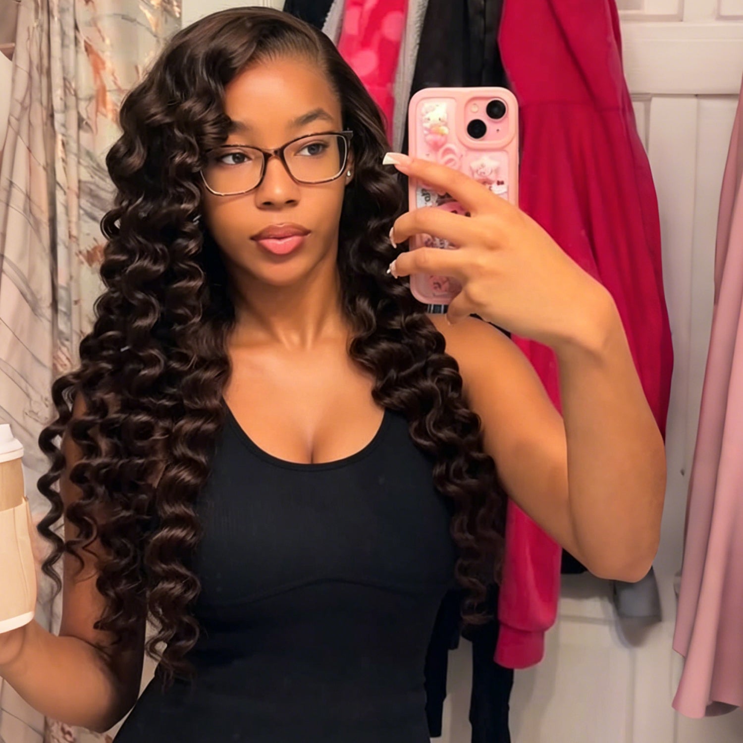 13x4 Frontal Lace Chocolate Brown Body Wave/Silky Straight Wig Invisible Knots Realistic Hairline