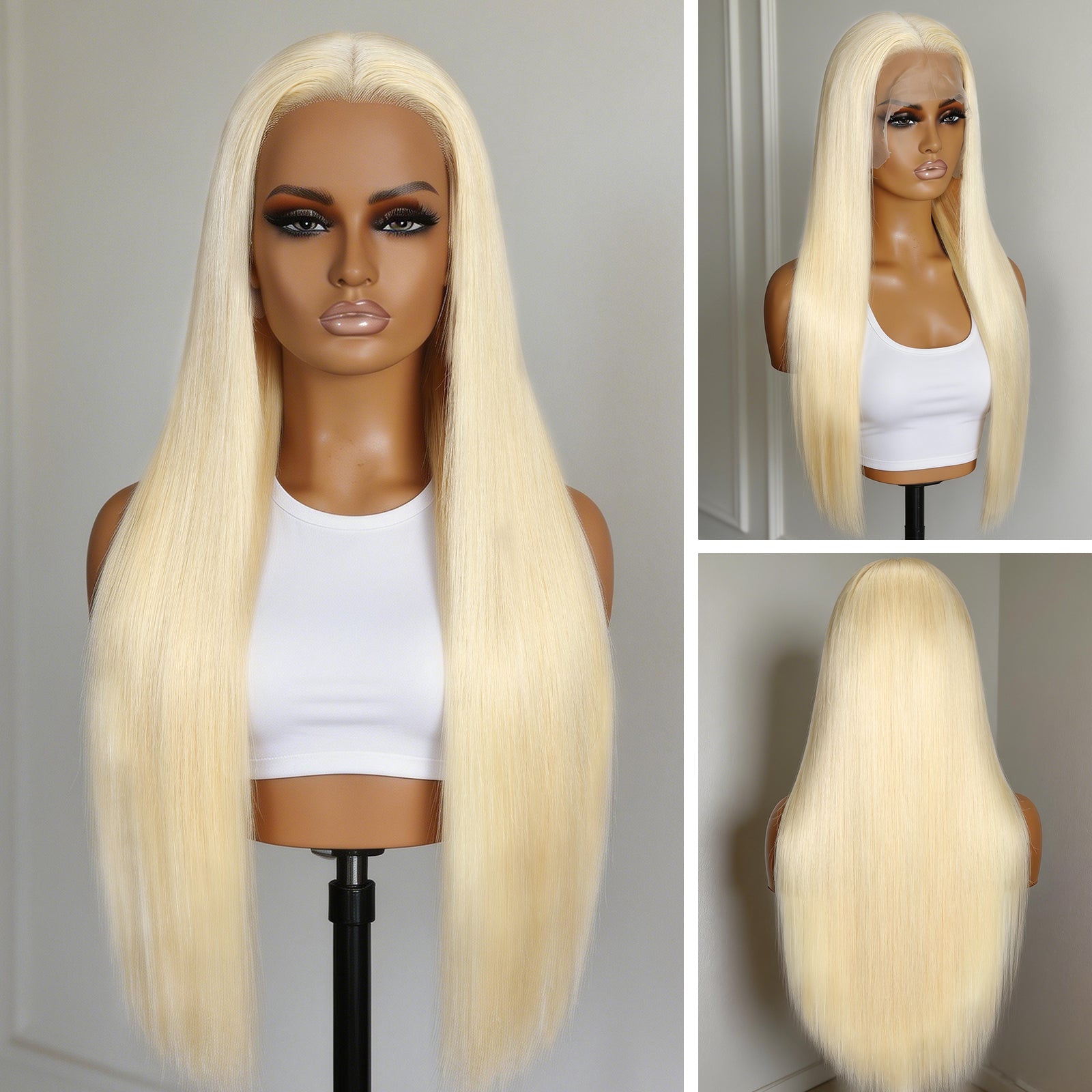 613 Blonde Straight Lace Front Wigs 13*4 Frontal Brazilian Vallbest Human Hair