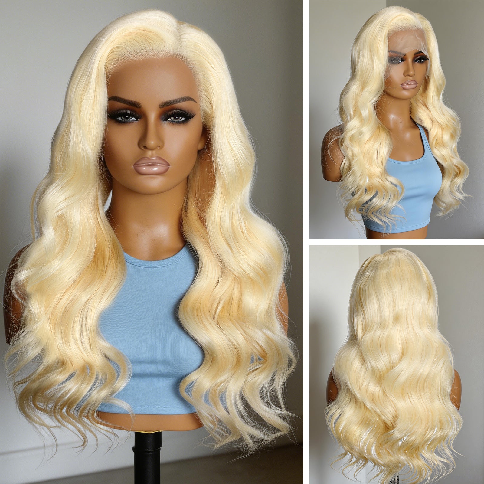 613 Blonde Body Wave Pull Go 13x4 HD Lace Front Wig Brazilian Human Hair