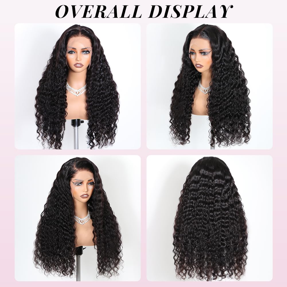 13x4 Water Wave Lace Front Wigs Human Hair