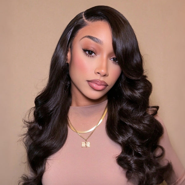 VALLBEST Loose Wave 13x6 HD Lace With Drawstring Natural Black 100% Human Hair Wig