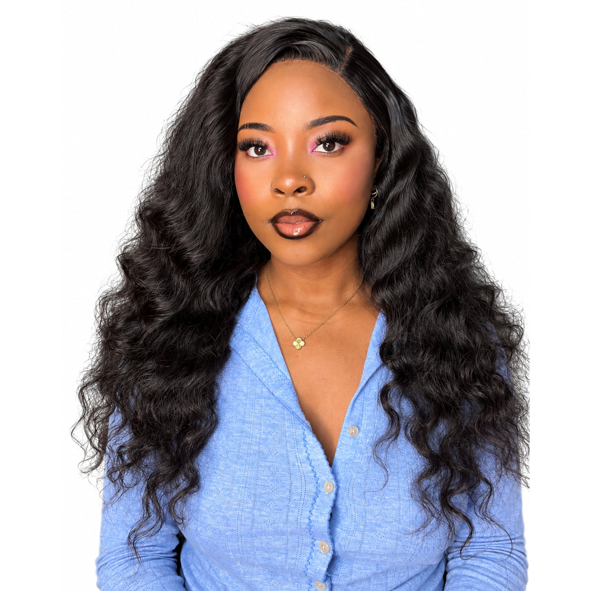 VALLBEST Loose Wave 13x6 HD Lace With Drawstring Natural Black 100% Human Hair Wig