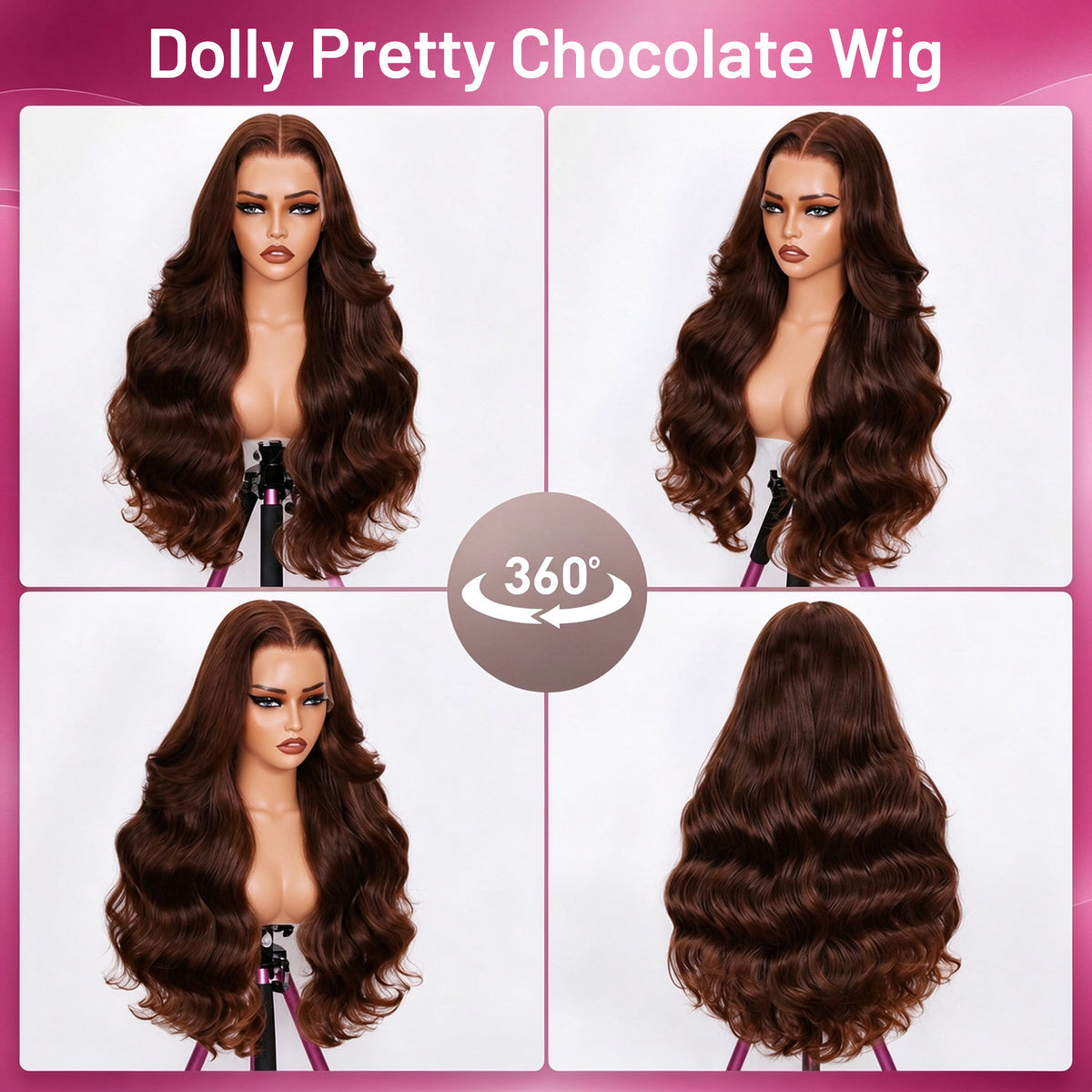 Vallbest 13x4 Chocolate Brown Glueless Wig Body Wave With Drawstring 100% Human Hair Wig