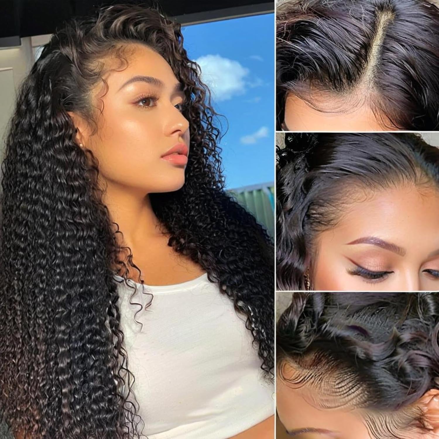 Transparent hd 13*4 Lace Front Jerry Curly Hair Lace Wig