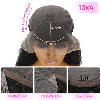 13x4 Lace Front Natural Black Straight Human Hair Wig