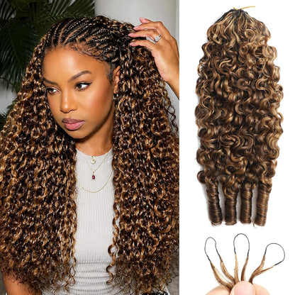 Vallbest Feather Crochet Human Hair Premium Plush Texture for Time-Saving Boho Braids