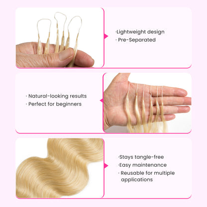 New In #613 Blonde Body Wave Crochet Human Hair for Boho Braids