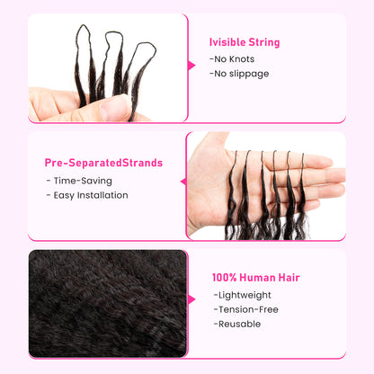 VALLBEST Kinky Straight Crochet Human Hair Extensions for Boho Braids
